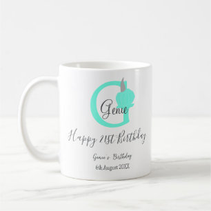 Taza De Café Calabaza verde otoño cumpleaños 21ª gris pastel