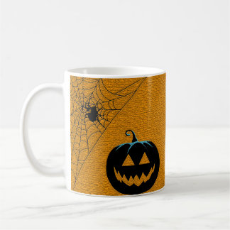 Taza De Café Calabaza y araña del tema de Halloween