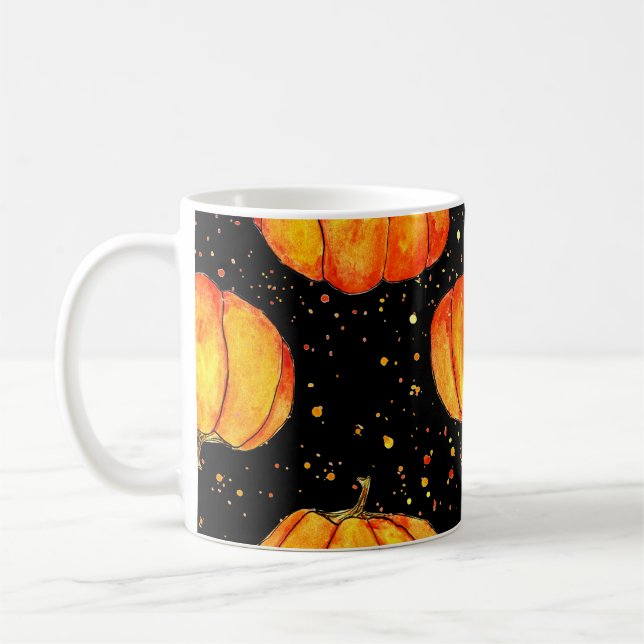 Taza De Café Calabazas acuáticas de otoño, impresión de Hallowe (Izquierda)