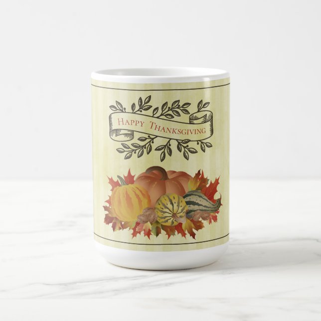 Taza De Café Calabazas Amarillas de Acción de Gracias y Squash (Centro)