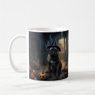 Taza De Café Calabazas Bullmastiff Halloween Espeluznantes