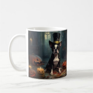 Taza De Café Calabazas de Boston Terrier Halloween de Terror