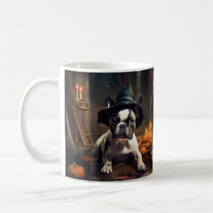 Taza De Café Calabazas de Bulldog francés asustan a Halloween