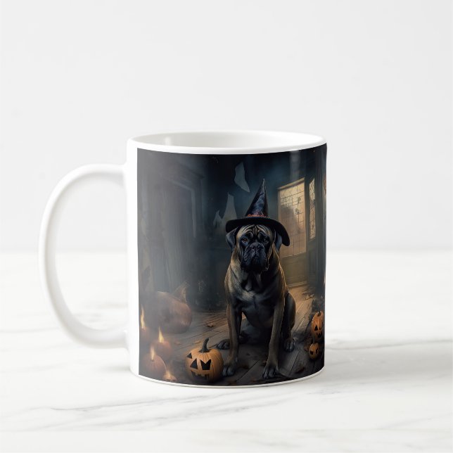 Taza De Café Calabazas de bullmastiff asustan a Halloween (Izquierda)