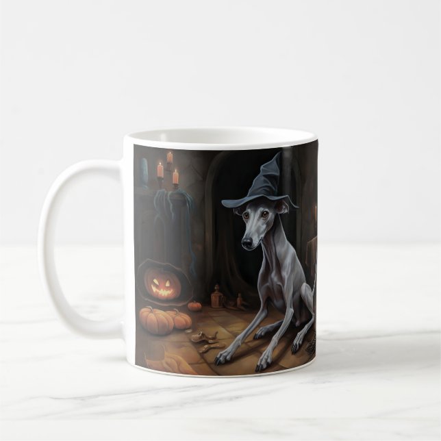 Taza De Café Calabazas de Greyhound italianas asustan a Hallowe (Izquierda)
