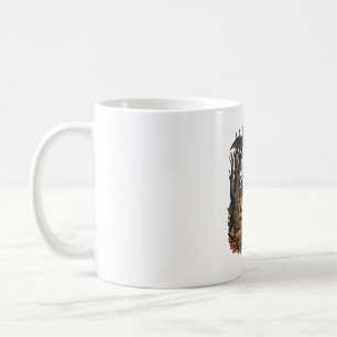 Taza De Café Calabazas de Halloween Gato Gris Murciélago Luna L