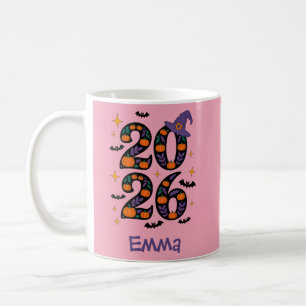 Taza De Café Calabazas de Halloween rosadas 2026 Sombrero de Br