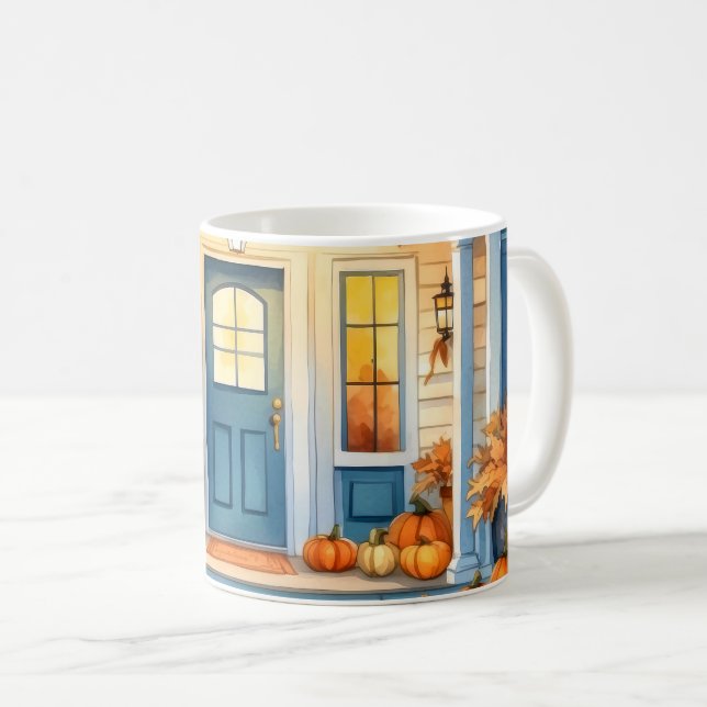 Taza De Café Calabazas de otoño de Halloween en portada frontal (Anverso derecho)