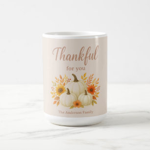 Taza De Café Calabazas de otoño y girasoles   Elegante Día de A