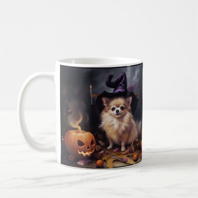 Taza De Café Calabazas de Pomerania Temen Halloween (Izquierda)
