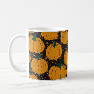 Taza De Café Calabazas de Terrazzo, patrón de cosecha otoño.
