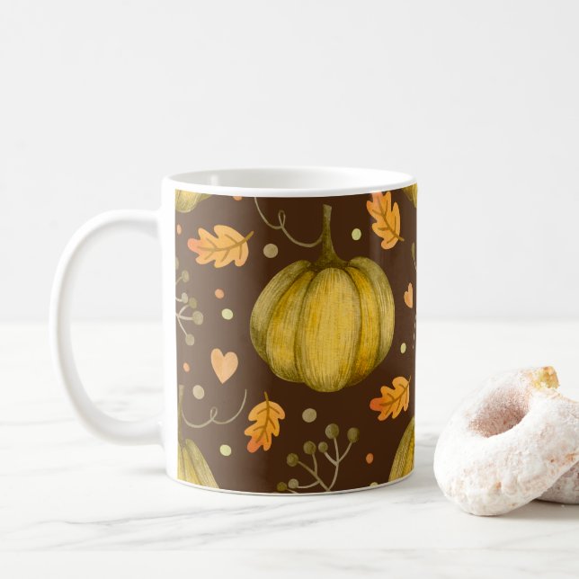 Taza De Café Calabazas doradas café Mug (Con donut)