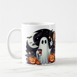Taza De Café Calabazas fantasmas de Halloween espeluznantes