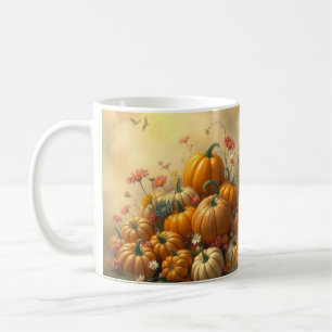 Taza De Café Calabazas florales suaves