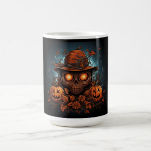 Taza De Café Calabazas florales y cráneo