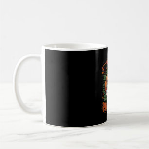 Taza De Café Calabazas Mirando Paradas Manos De Esqueleto De Ha