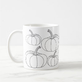 Taza De Café Calabazas modernas de Halloween en blanco y negro