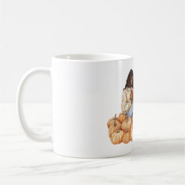 Taza De Café Calabazas Naranjas Chica Negra con Libro