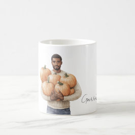 Taza De Café Calabazas Naranjas Hombre Negro