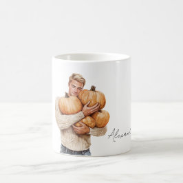 Taza De Café Calabazas Naranjas Hombre Rubio