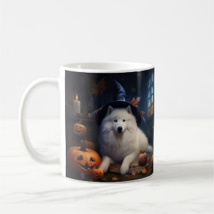 Taza De Café Calabazas Samoyedo Halloween Asustadizas