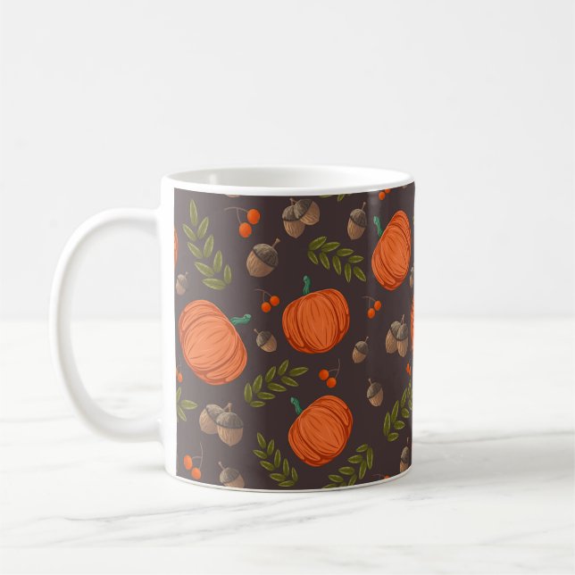 Taza De Café Calabazas y alcornoques otoñales (Izquierda)