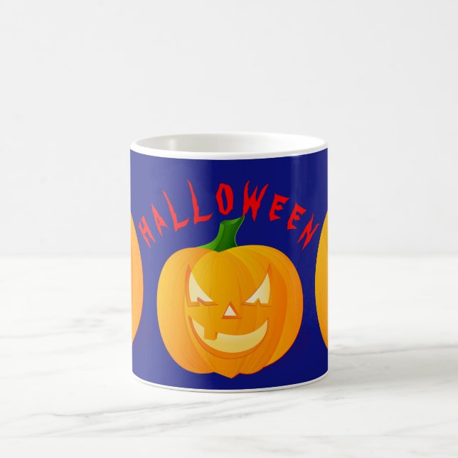 Taza De Café Calabazas y tazón de café azul de Halloween (Centro)