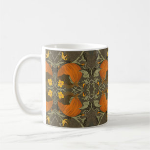 Taza De Café Calabazas y vides adorables pelucas otoñales