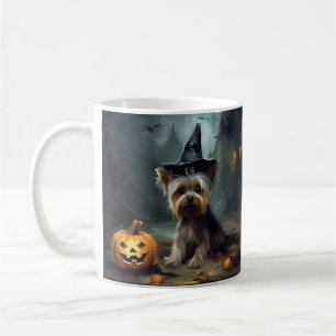 Taza De Café Calabazas Yorkshire Terrier Halloween Espeluznante
