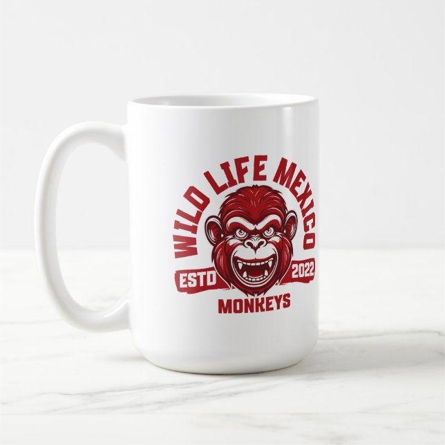 Taza De Café Calakmul Monkeys aus Mexikos Dschungel (Izquierda)