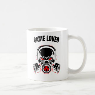 Taza De Café Calavera agresiva en máscara de gas con auriculare