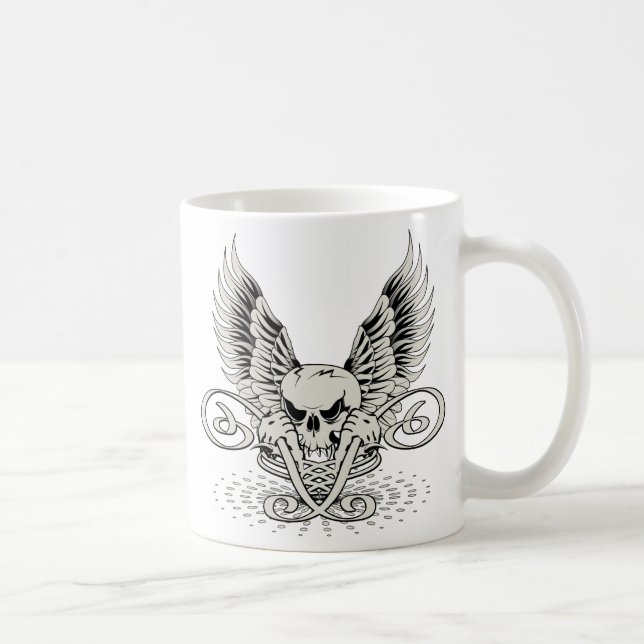 Taza De Café Calavera alada (Derecha)