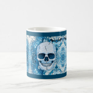 Taza De Café Calavera Azul Fría