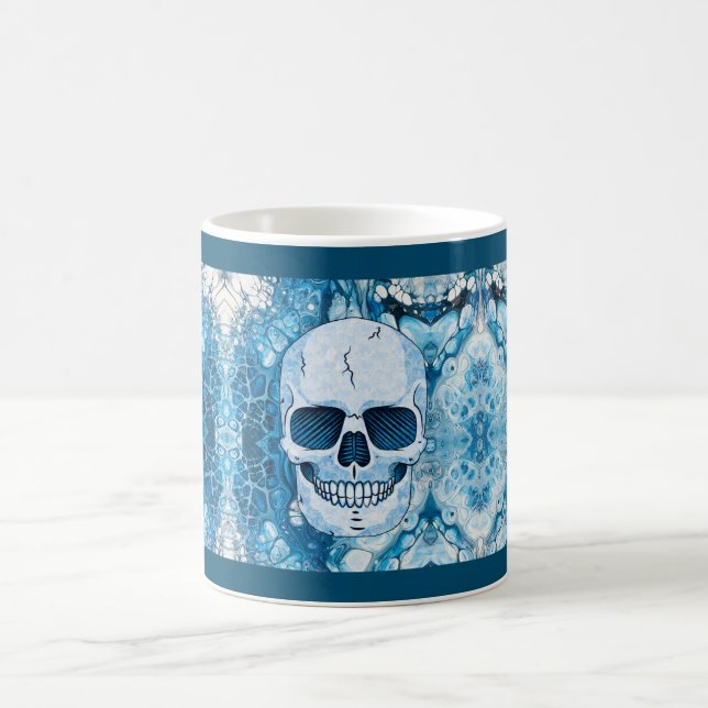 Taza De Café Calavera Azul Fría (Centro)