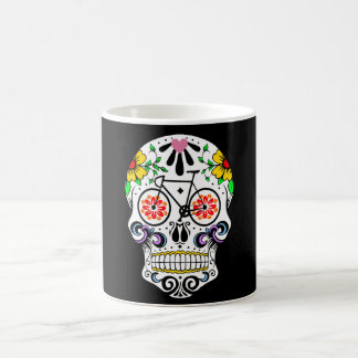 Taza De Café Calavera - bici del cráneo del azúcar