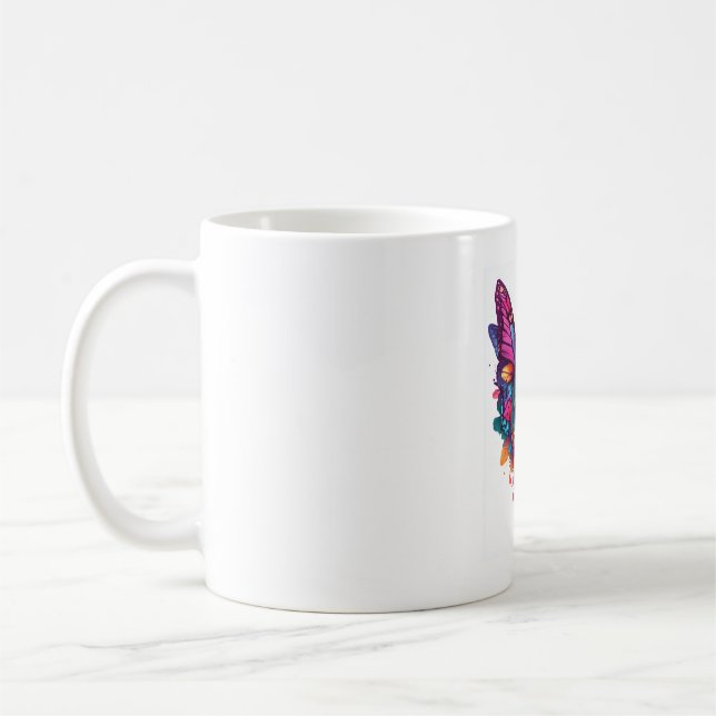 Taza De Café Calavera con alas de mariposa (Izquierda)