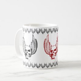 Taza De Café Calavera con alas etéreas