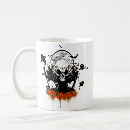 Taza De Café Calavera con dientes afilados y amenazantes