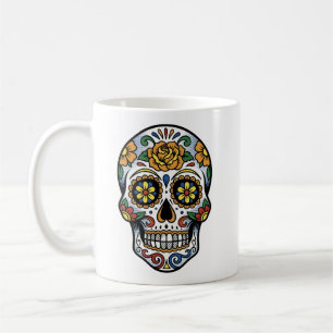 Taza De Café Calavera de azúcar arte pop Dia de los Muertos