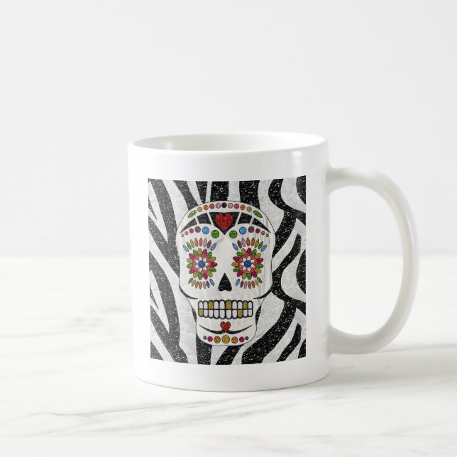 Taza De Café Calavera de azúcar de Rockabilly RAB en impresión  (Derecha)