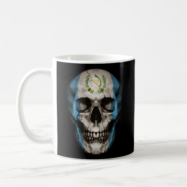 Taza De Café Calavera de bandera de Guatemala raíz de patriarca (Izquierda)