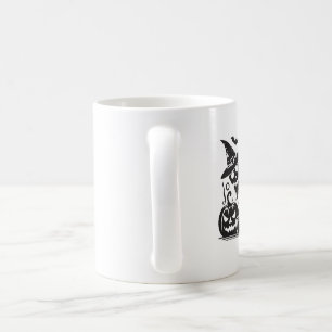 Taza De Café Calavera de Bruja Gótica Pumpkin Café Prensa Franc