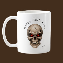 Taza De Café Calavera de Halloween Personalizada