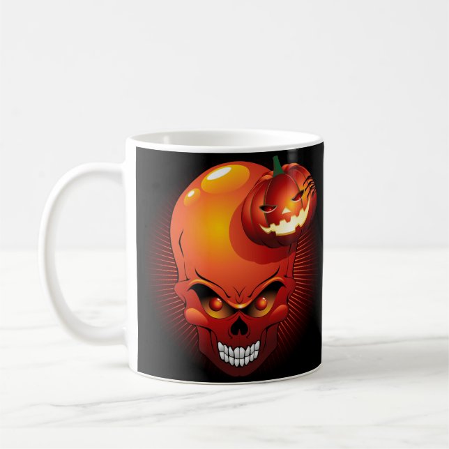 Taza De Café Calavera de Halloween y calabaza (Izquierda)