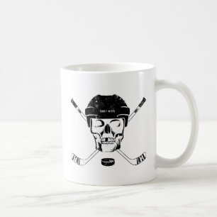 Taza De Café Calavera de hockey y garrapatas café Mug