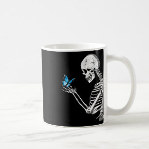 Taza De Café Calavera de mariposa esqueleto retro Halloween