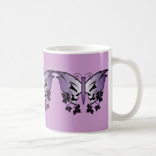 Taza De Café Calavera de mariposa morada