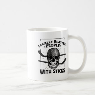 Taza De Café Calavera de palos divertidos golpeando legalmente 