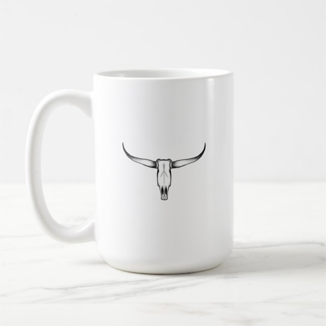 Taza De Café Calavera de Texas Longhorn (Izquierda)