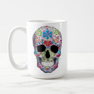 Taza De Café Calavera decorada